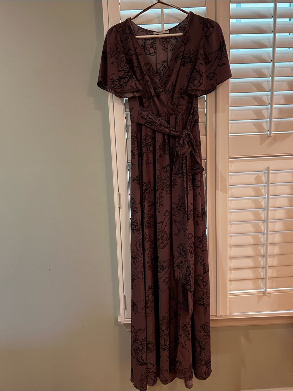 Women's Pinkblush Maternity Plum Floral Wrap Maxi Dress